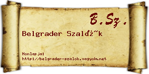 Belgrader Szalók névjegykártya